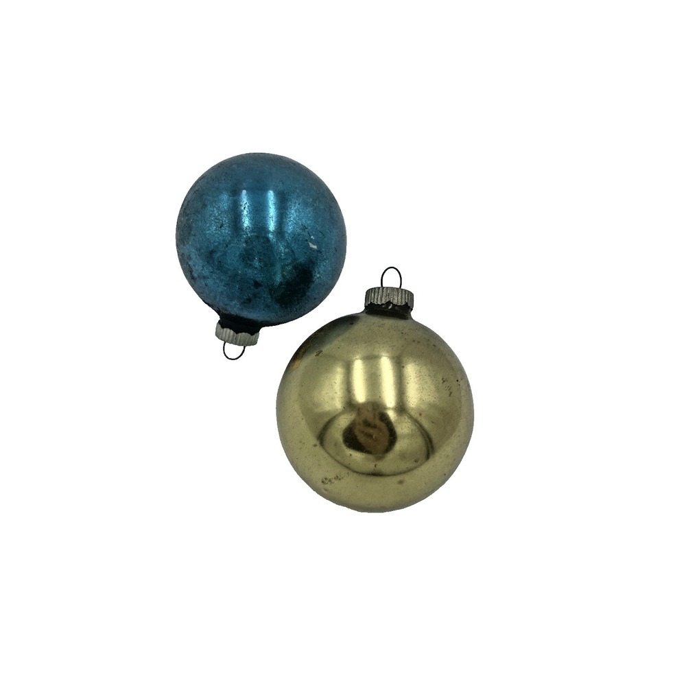 Two Vintage‎ Shiny Brite Glass Christmas Ornaments 2.75"